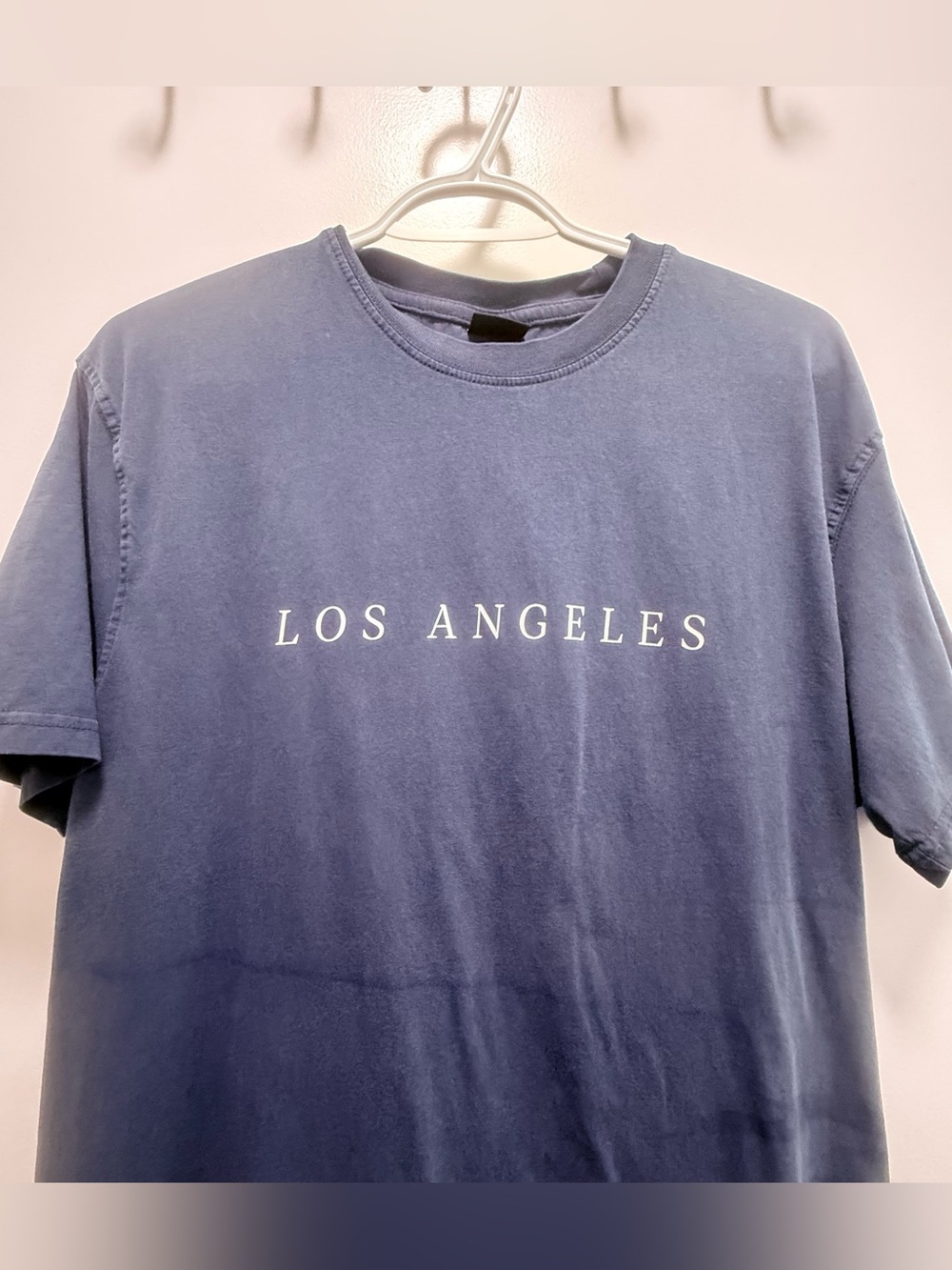 Los Angeles Minimalist Blue Graphic Tee Short Sleeve 100% Cotton